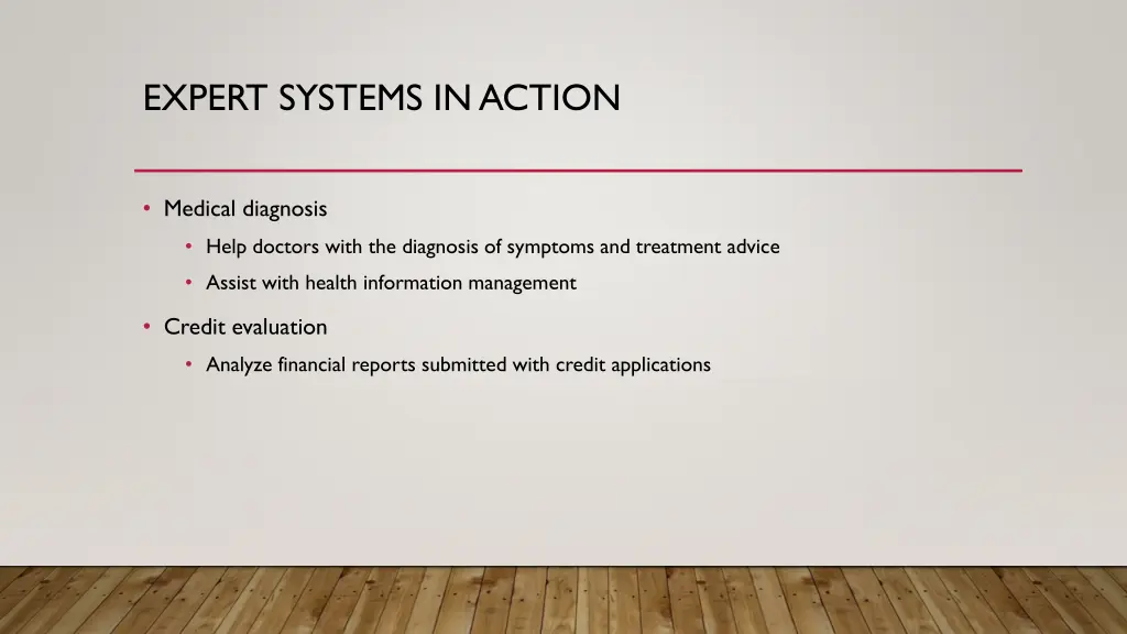 expert systems in action