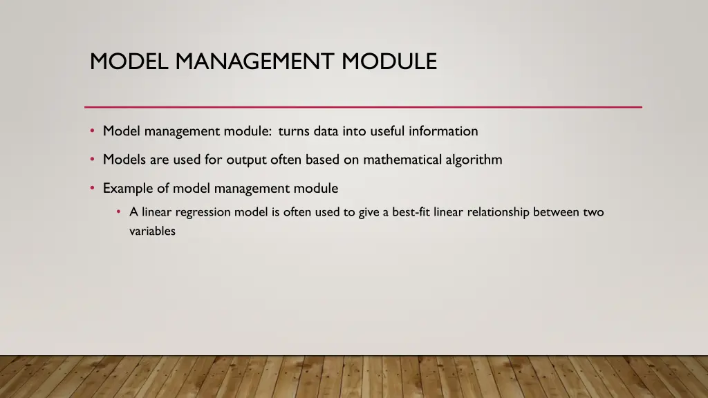 model management module
