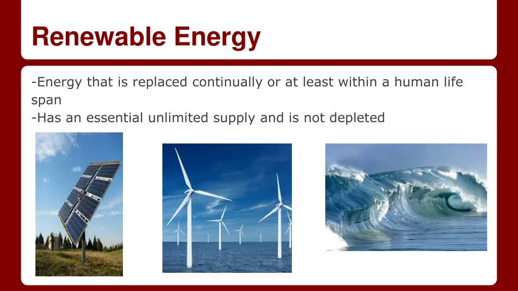 renewable energy