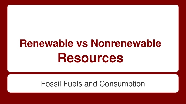 renewable vs nonrenewable resources
