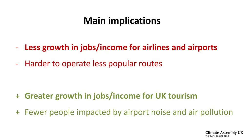 main implications
