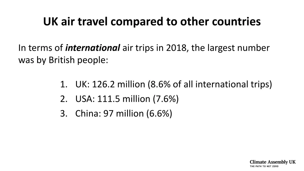 uk air travel compared to other countries
