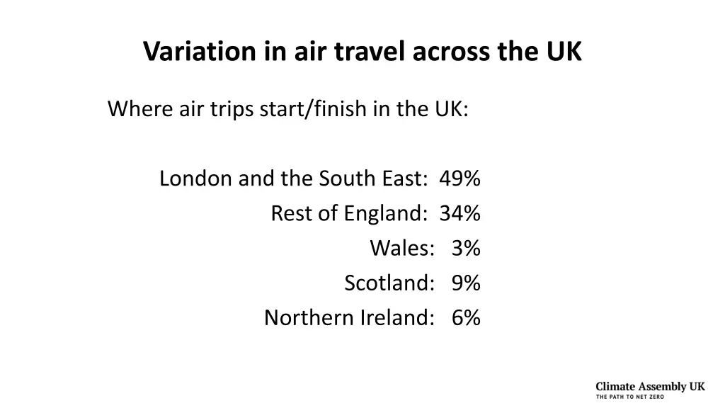 variation in air travel across the uk