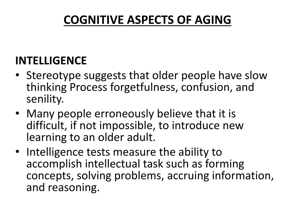 cognitive aspects of aging