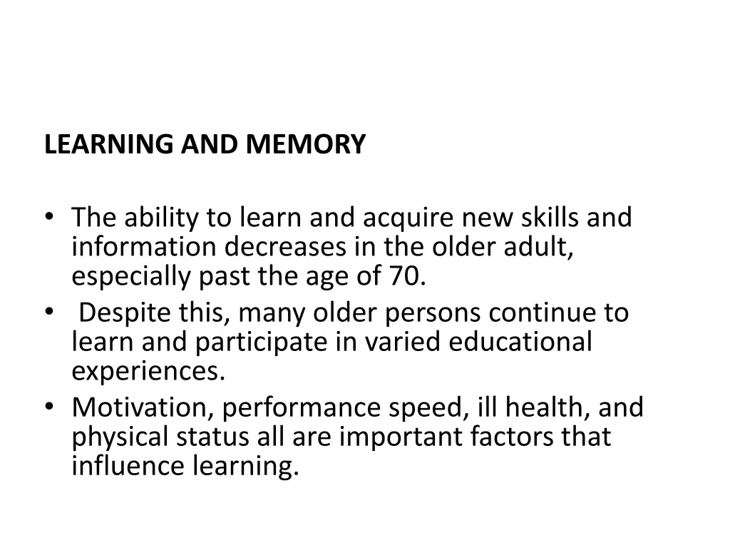 learning and memory