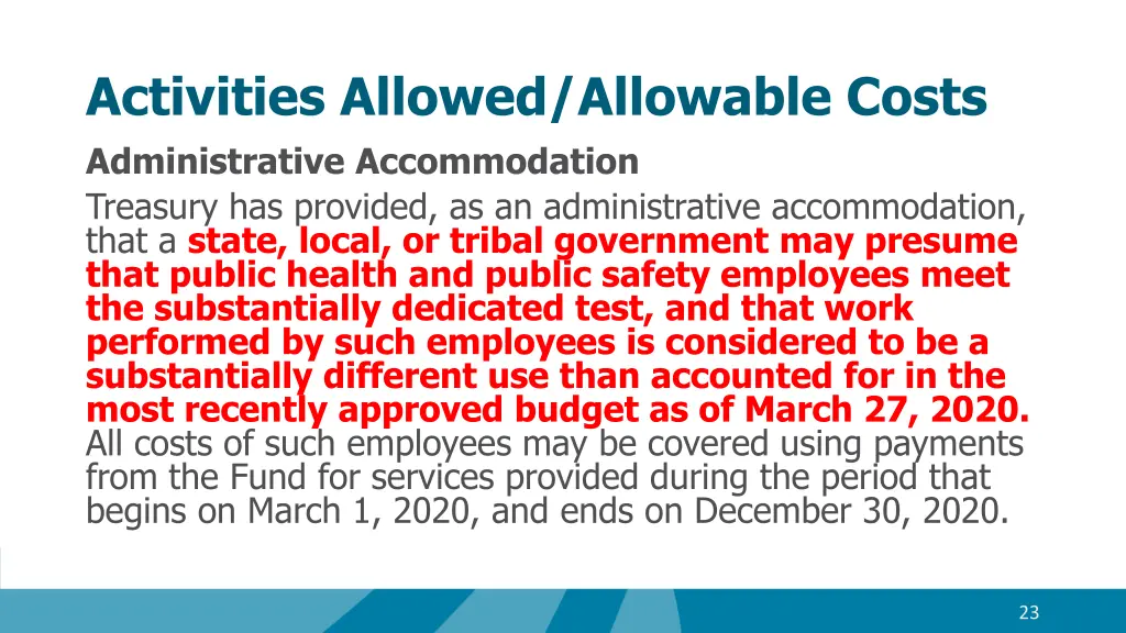 activities allowed allowable costs administrative