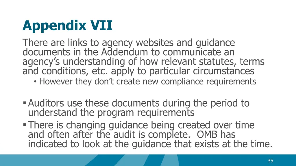 appendix vii there are links to agency websites
