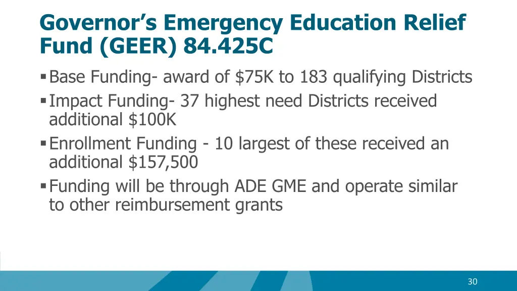 governor s emergency education relief fund geer 1