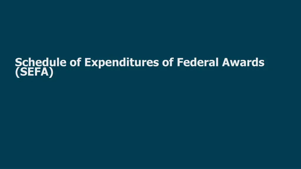 schedule of expenditures of federal awards sefa