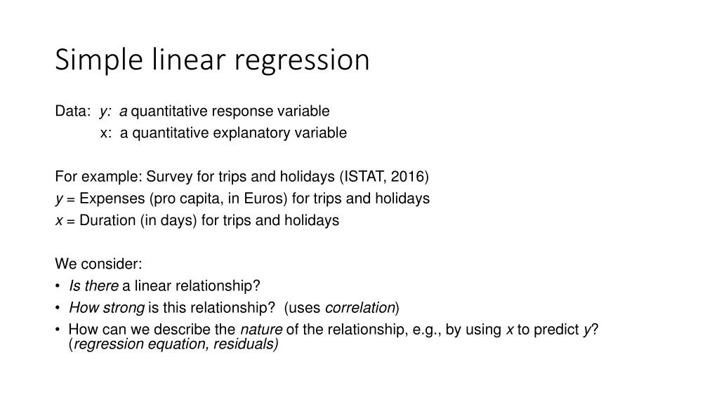 simple linear regression