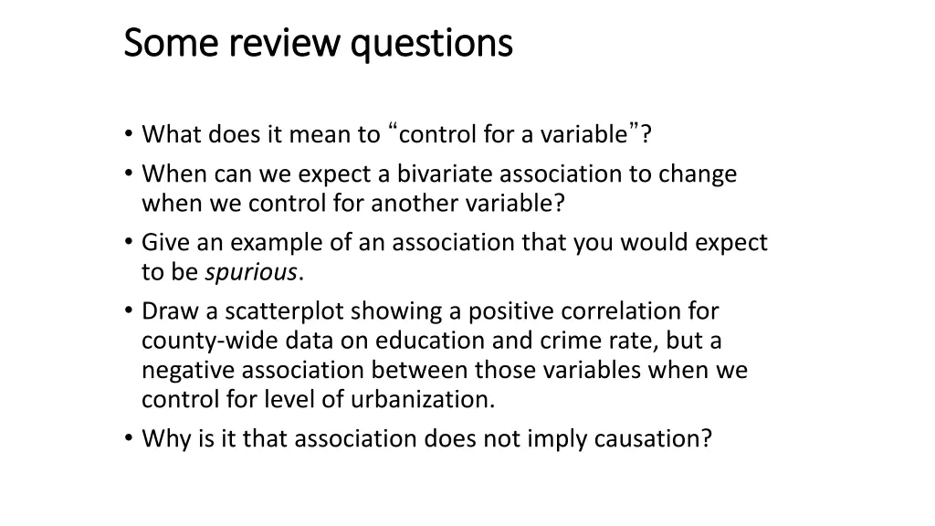 some review questions some review questions