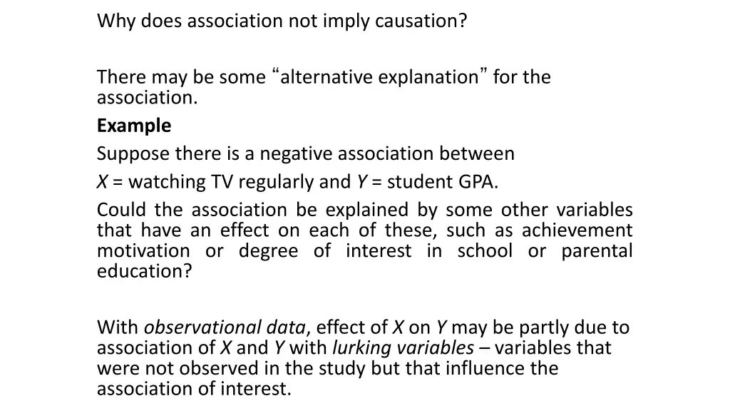 why does association not imply causation