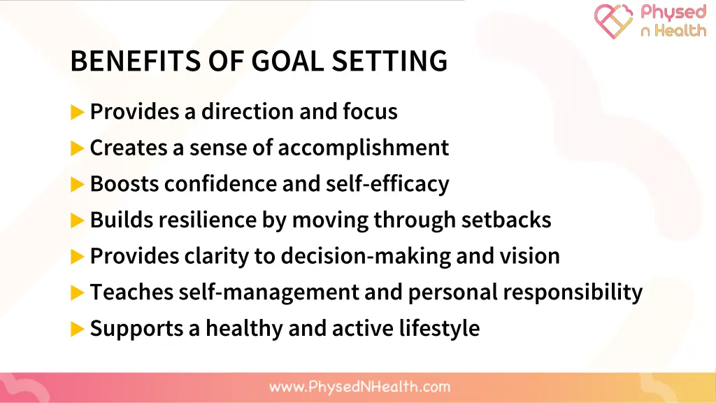 benefits of goal setting