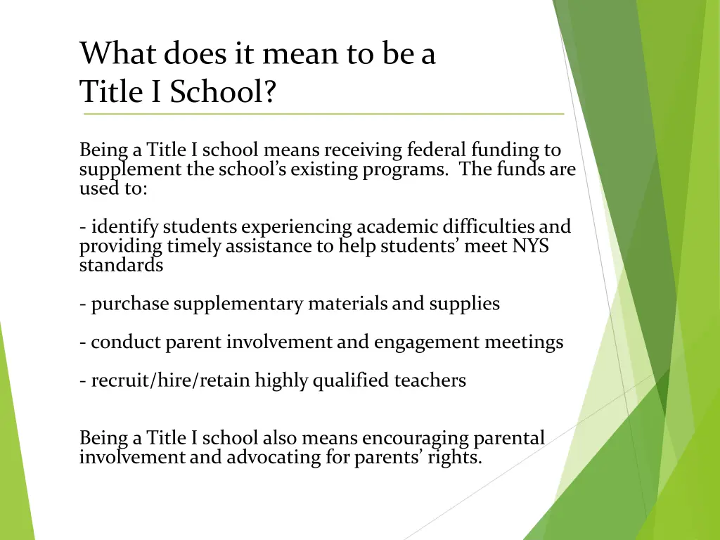 what does it mean to be a title i school