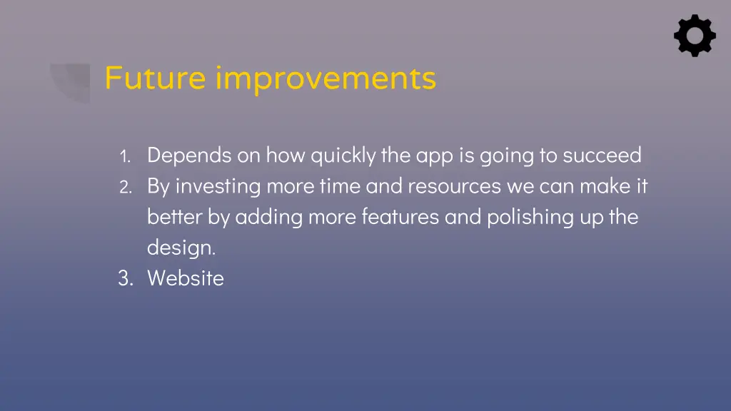 future improvements