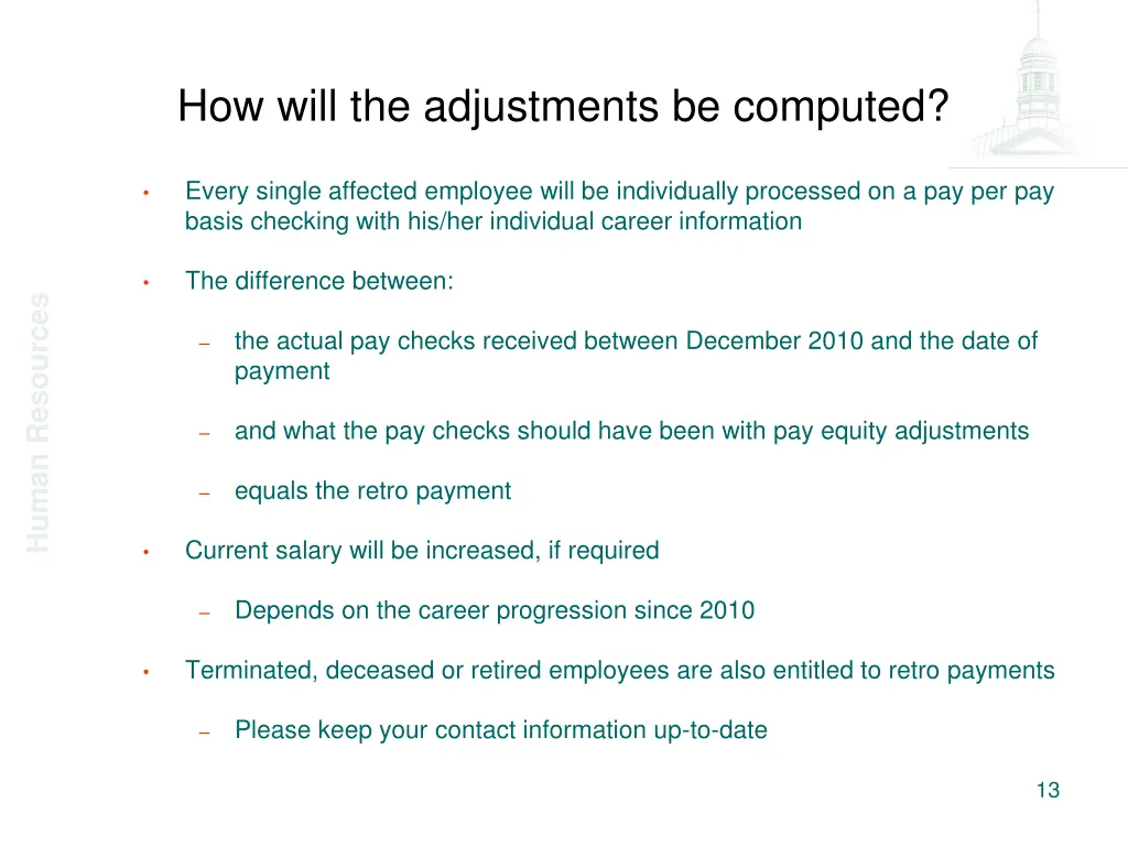 how will the adjustments be computed 2