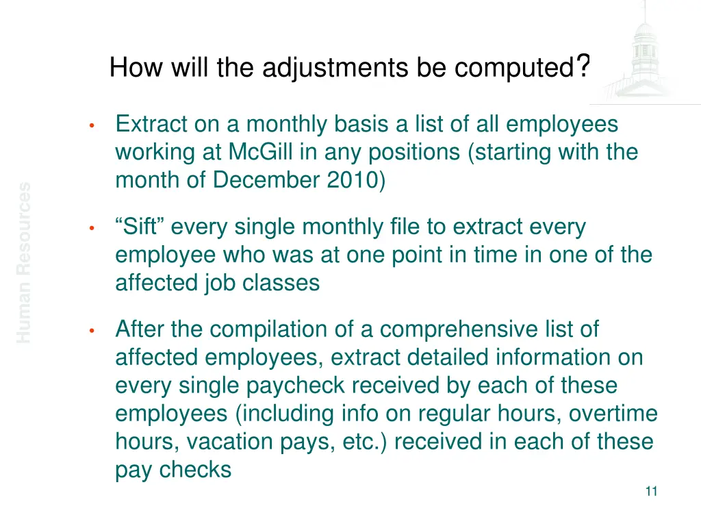 how will the adjustments be computed