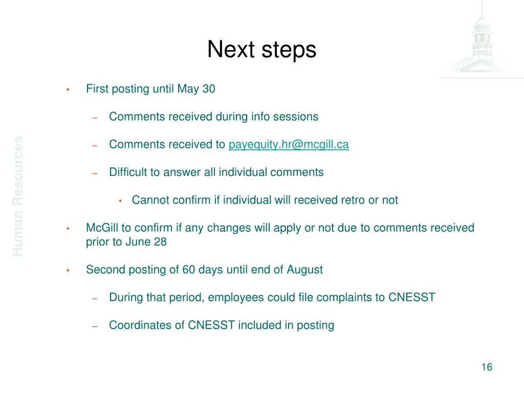 next steps