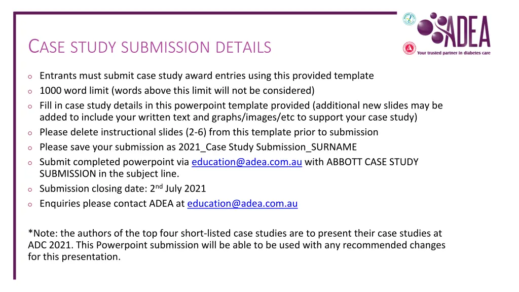 c ase study submission details