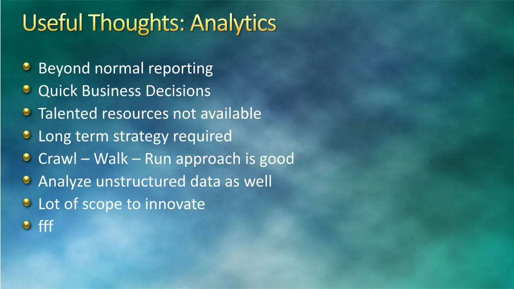 useful thoughts analytics