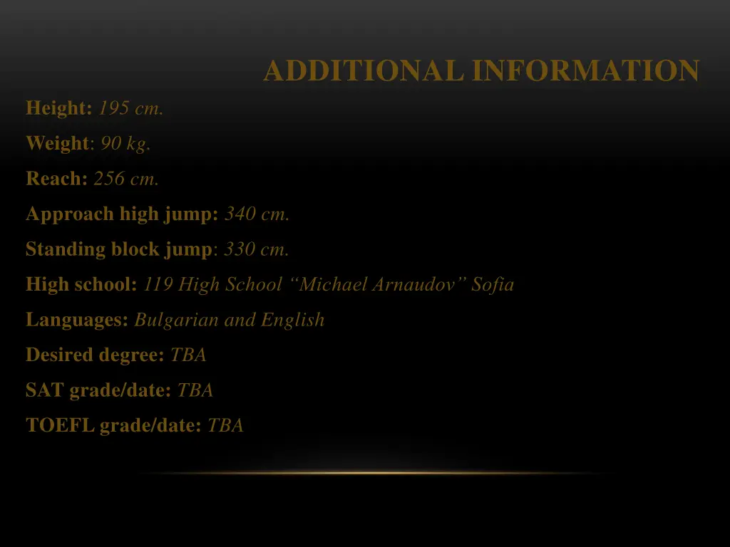 additional information