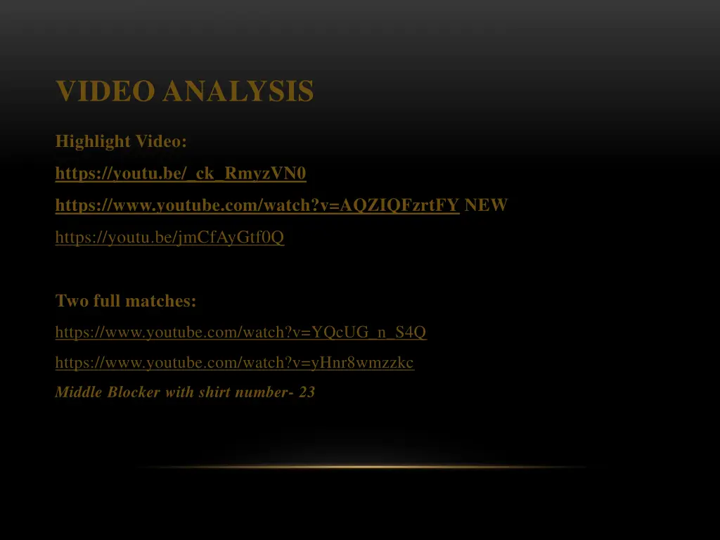 video analysis