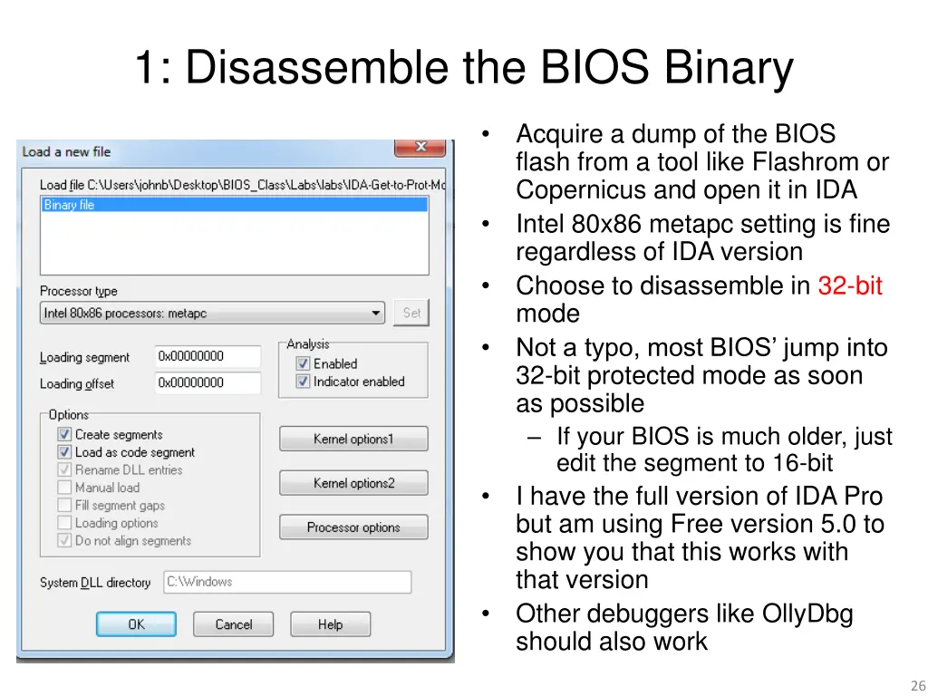 1 disassemble the bios binary