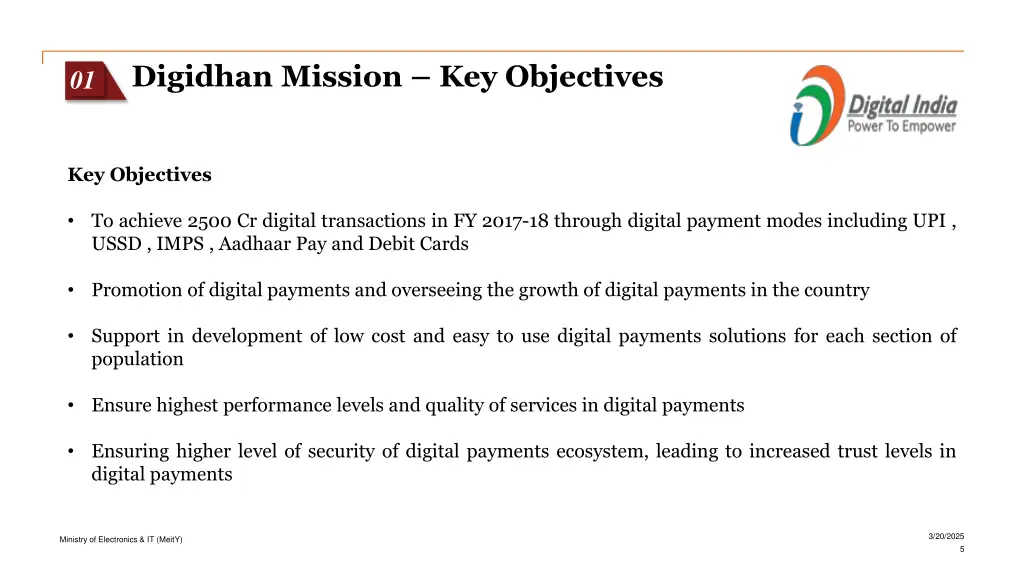 digidhan mission key objectives