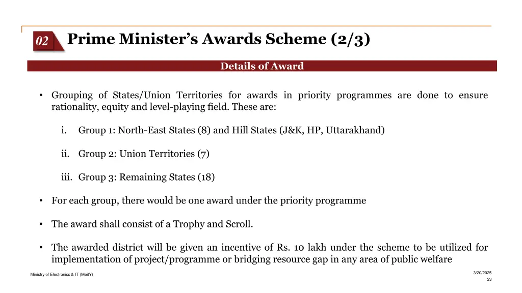 prime minister s awards scheme 2 3