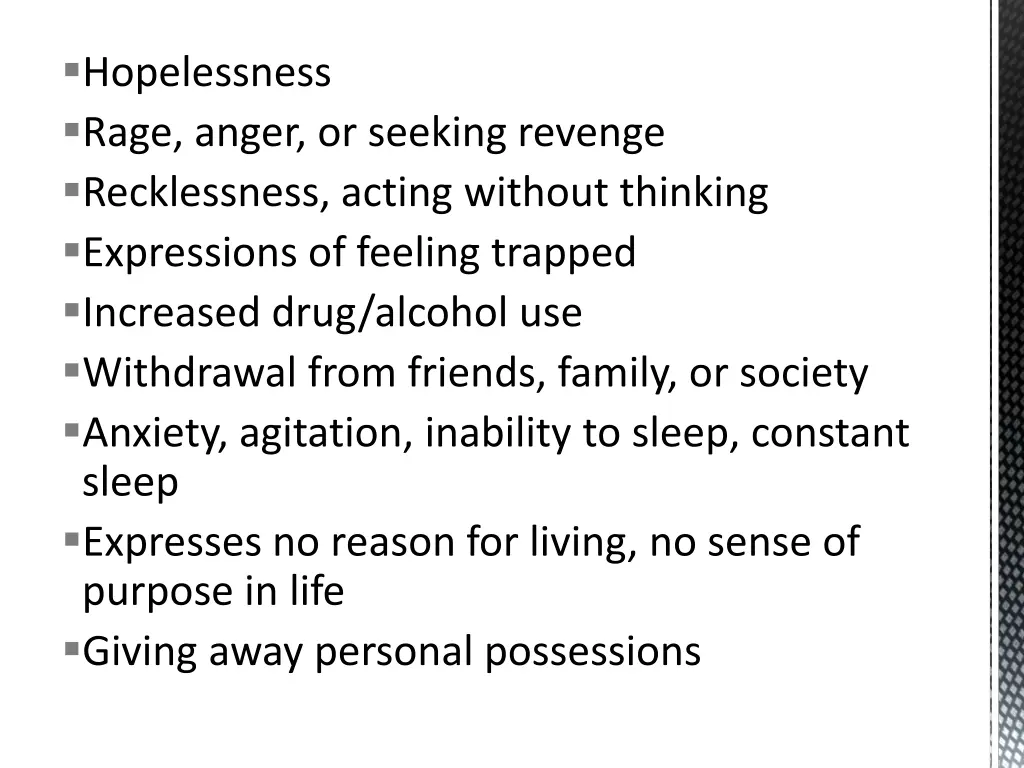 hopelessness rage anger or seeking revenge