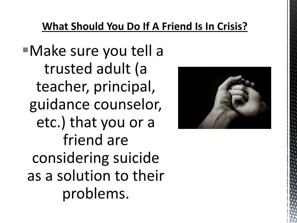 what should you do if a friend is in crisis