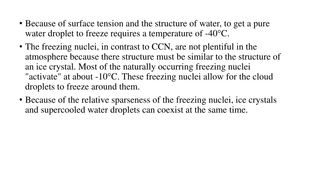 because of surface tension and the structure