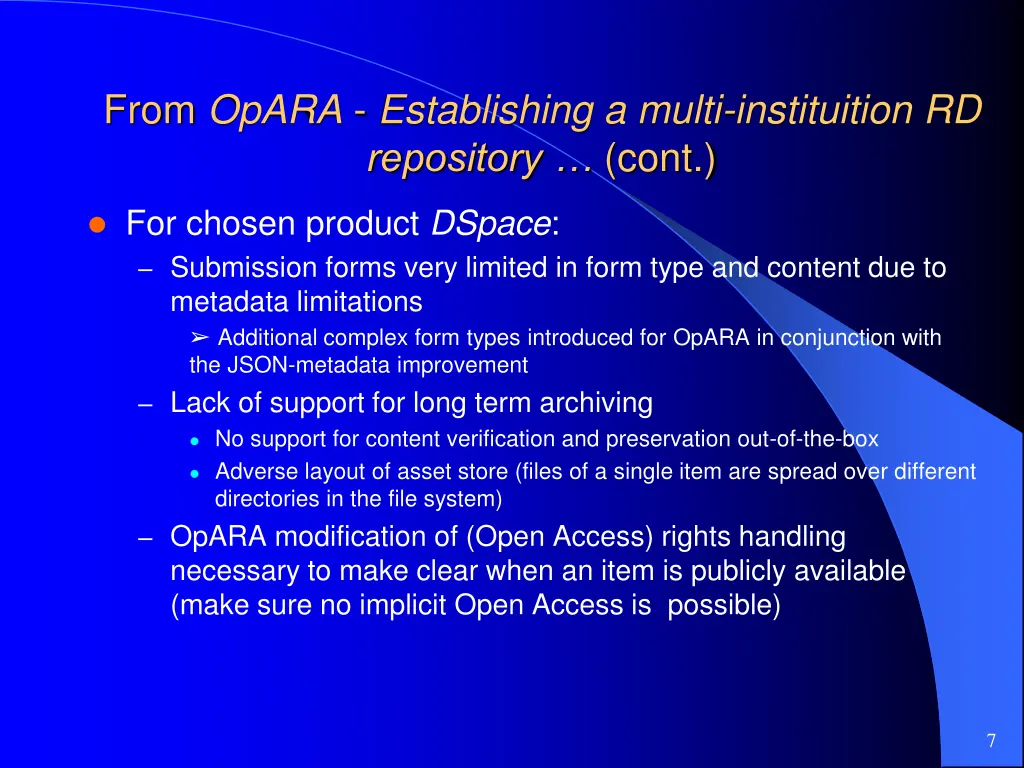 from opara establishing a multi instituition