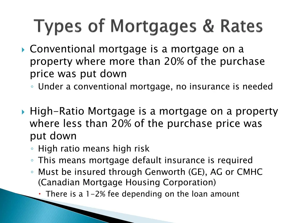 conventional mortgage is a mortgage on a property