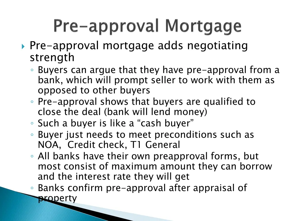 pre approval mortgage adds negotiating strength
