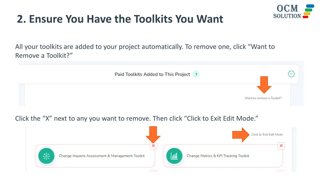 2 ensure you have the toolkits you want