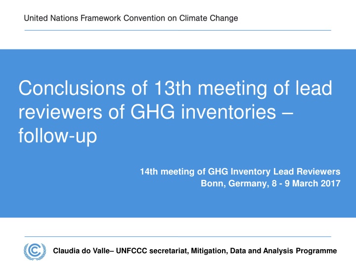 conclusions of 13th meeting of lead reviewers