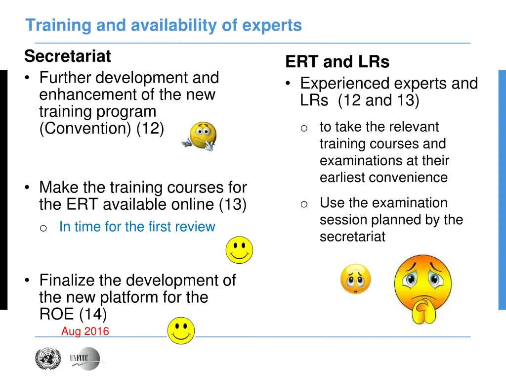 training and availability of experts