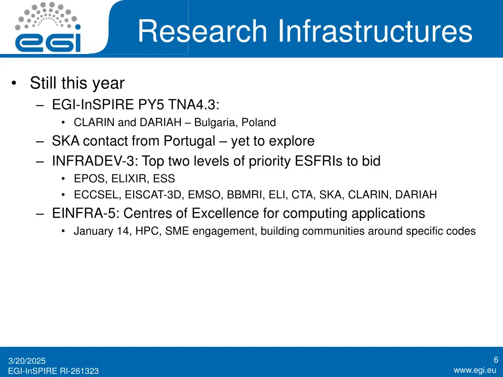 research infrastructures 1