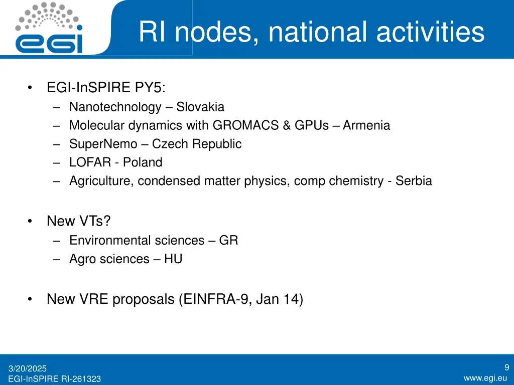 ri nodes national activities