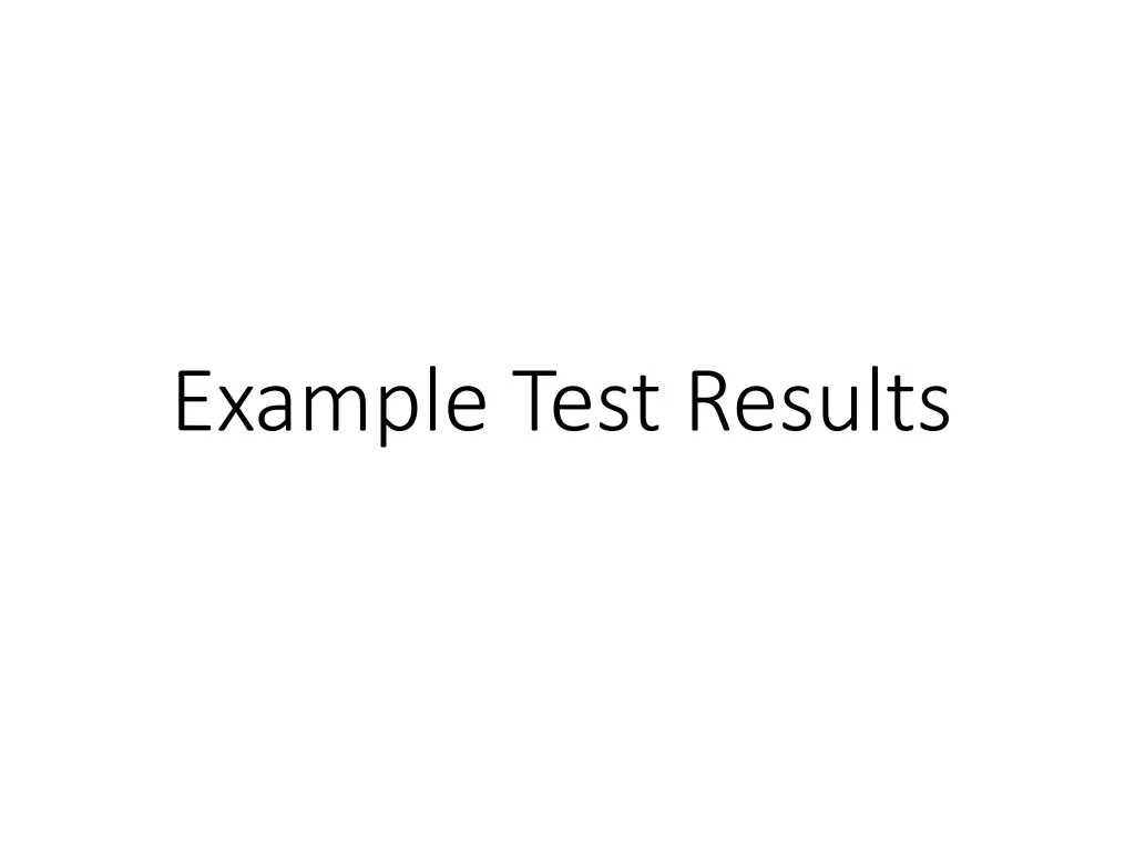 example test results