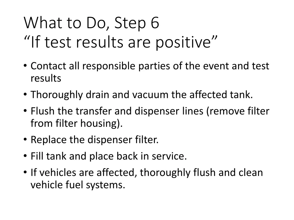what to do step 6 if test results are positive