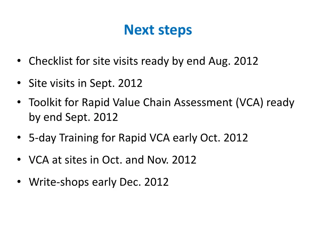 next steps