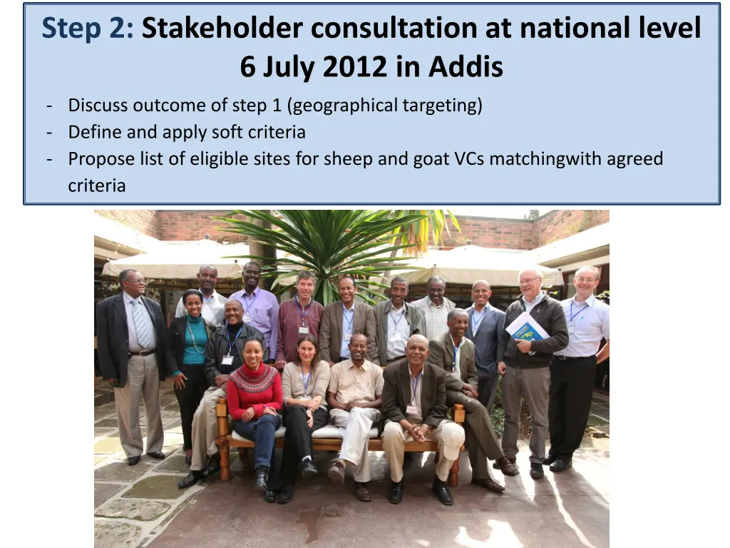 step 2 stakeholder consultation at national level