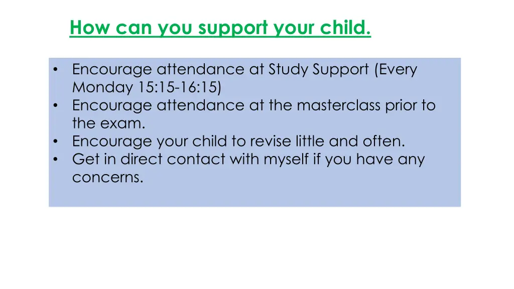 how can you support your child