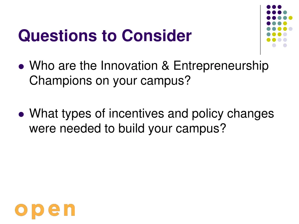 questions to consider 1