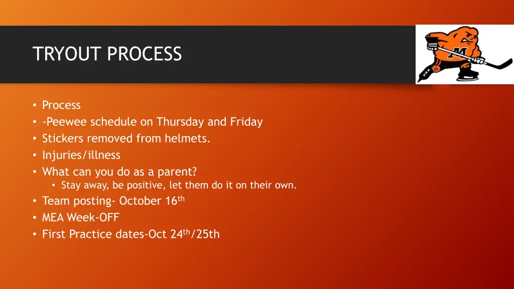 tryout process