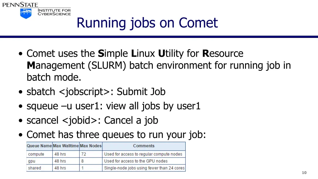running jobs on comet
