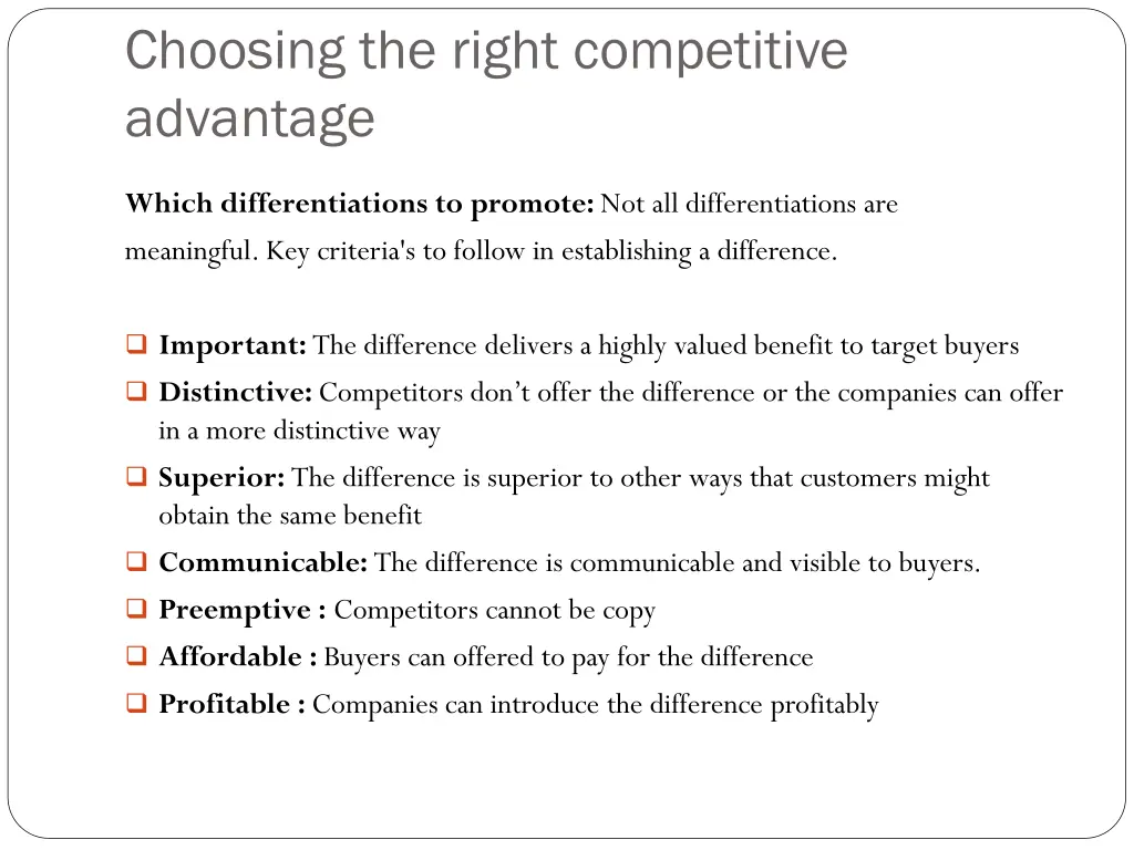 choosing the right competitive advantage 1