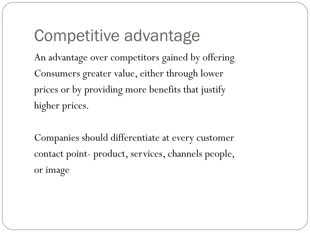 competitive advantage